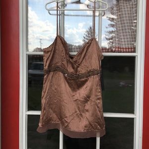 Ellie Tahari crinkle tank top size s/p 100% silk